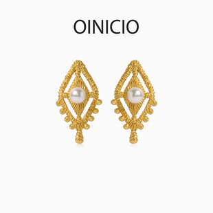 [新品]OINICIO初印南柯系列蕾丝鱼尾珍珠耳钉女生日礼物小众耳饰