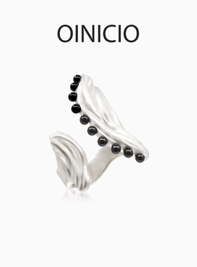 OINICIO初印水波纹黑玛瑙戒指