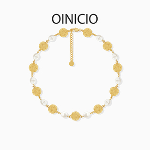 [新品]OINICIO初印南柯系列蕾丝鱼鳞珍珠项链小众生日礼物送女友
