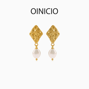 [新品]OINICIO初印南柯系列鱼鳞珍珠吊坠耳钉女生日礼物小众耳饰