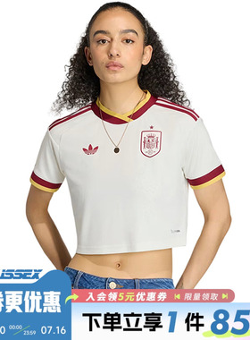 adidas阿迪达斯夏季女子足球运动休闲短袖T恤KE8078