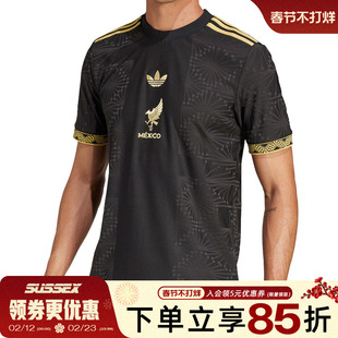 阿迪达斯春季男子墨西哥队足球运动休闲圆领短袖T恤JF2639