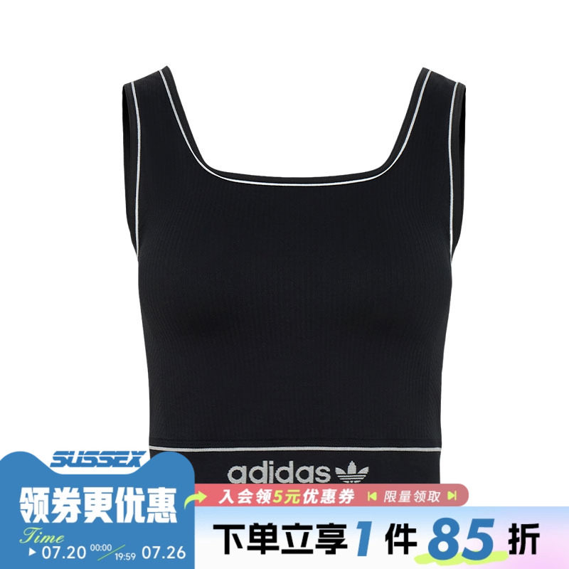 adidas阿迪达斯三叶草秋季女子运动休闲无袖T恤背心LF4590