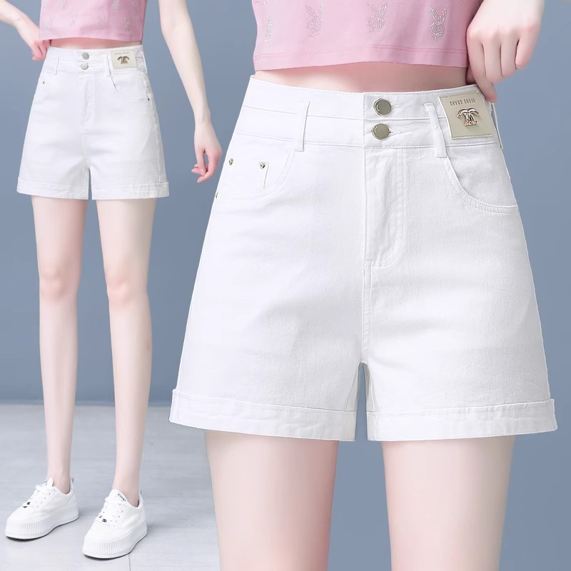 女士牛仔短裤夏季薄款2025新款高腰宽松显瘦a字外穿休闲阔腿裤子