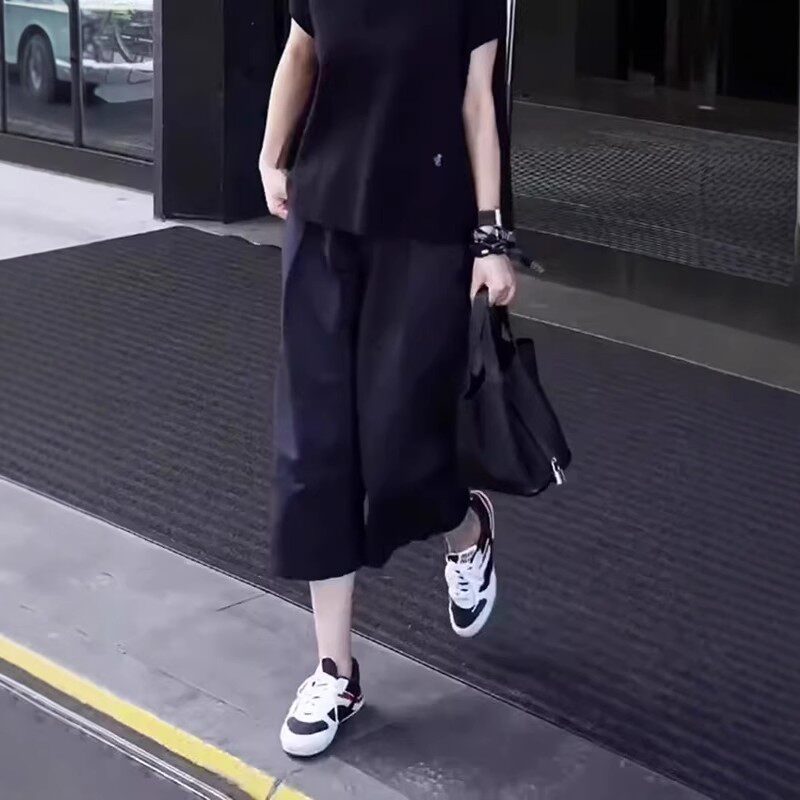 大码七分休闲裤女夏季新款爆款梨型身材显瘦时尚百搭宽松阔腿裤子