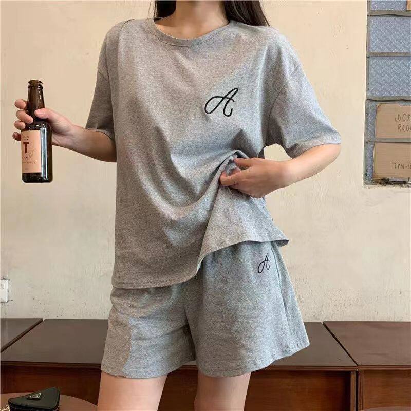 纯棉休闲运动套装女夏2026新款韩版时尚短袖短裤两件套洋气跑步潮