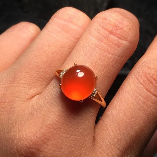 天然南红玛瑙优雅气质国风戒指