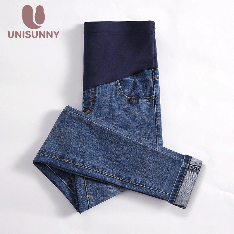 unisunny孕妇牛仔裤春秋外穿秋冬加绒托腹裤打底裤孕妇装孕妇裤子