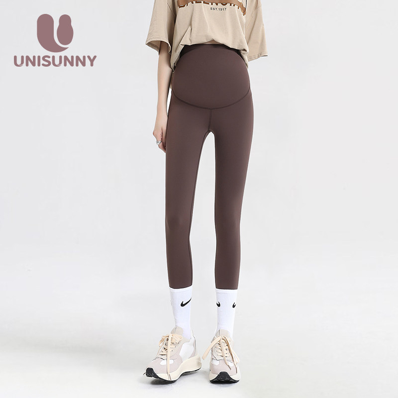 unisunny孕妇瑜伽裤秋冬季加绒外穿孕期托腹打底裤不勒肚子鲨鱼裤