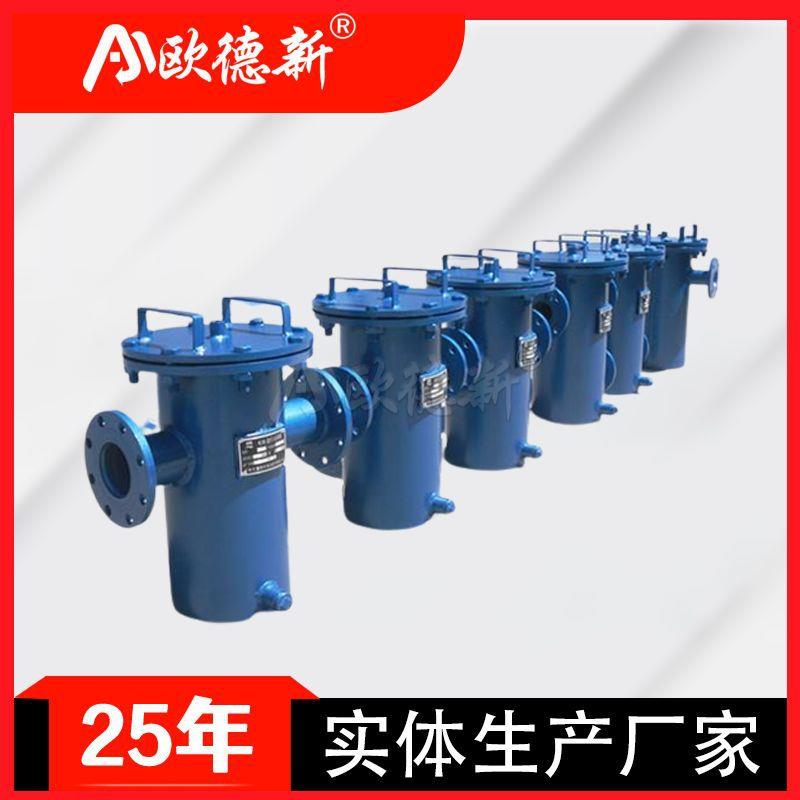篮式前置过滤器不锈钢直通式碳钢法兰毛发收集器油除杂质蓝式滤芯