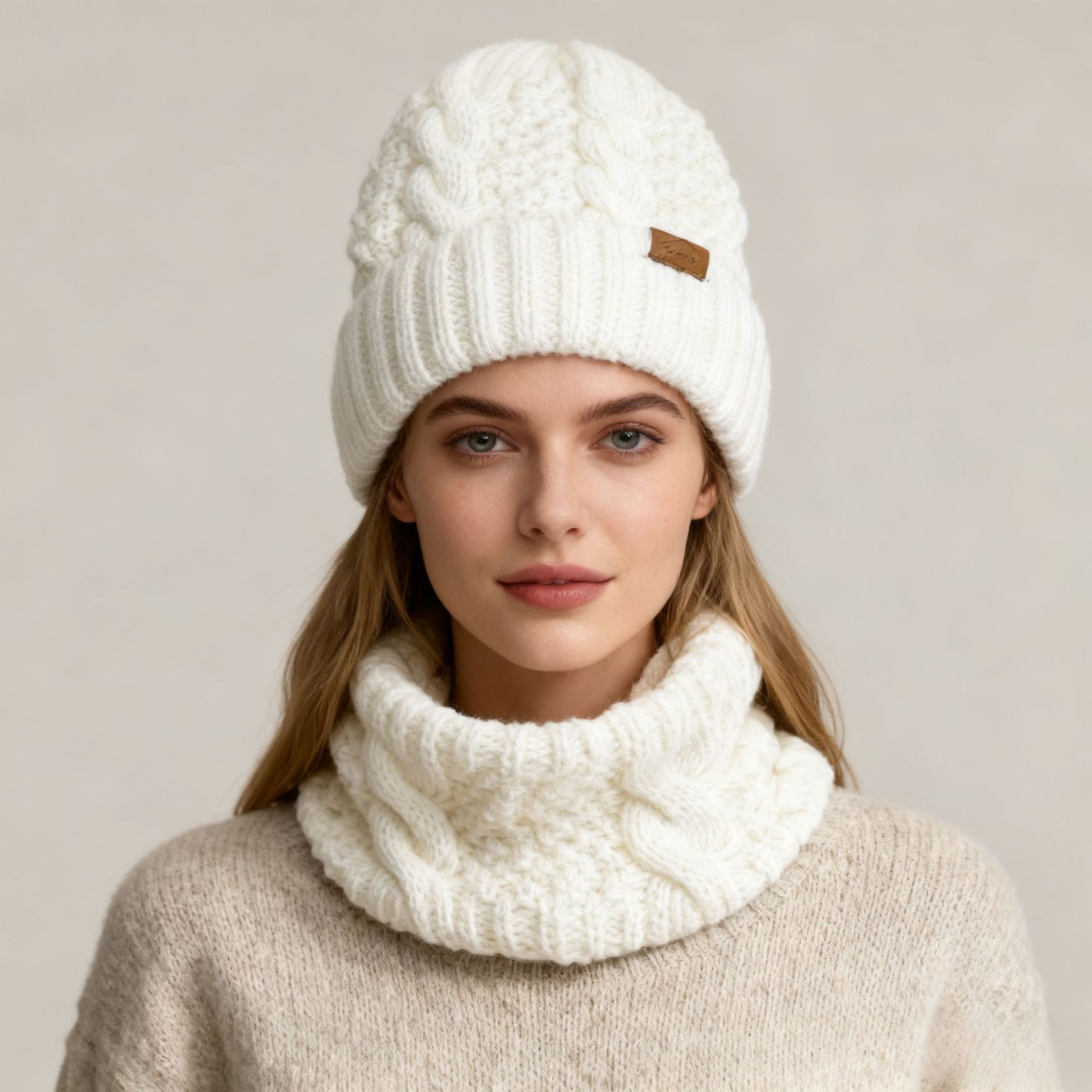 进口冬季加绒针织帽男款护耳加厚大头保暖冬天百搭显脸小毛线帽女