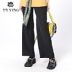 马天奴秋冬女裤 黑色高腰阔腿裤 裤 专柜正品 长裤 子MRS466PNW0