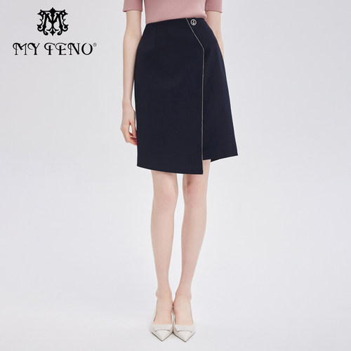 马天奴直筒不规则半身裙