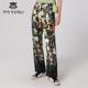 专柜正品 秋冬MRS662PNW0 子时尚 马天奴女印花直筒阔腿裤 长裤