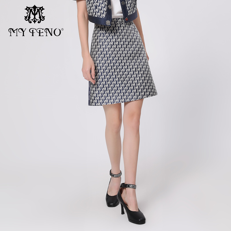 专柜正品马天奴女装夏季新款蓝色牛仔半裙棉质短裙漂亮裙子流行