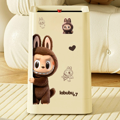 拉布布labubu透明垃圾桶装饰贴纸