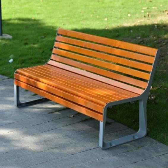 室外连排椅休闲等候座椅广场靠背长条凳子户外塑木庭院公园椅子