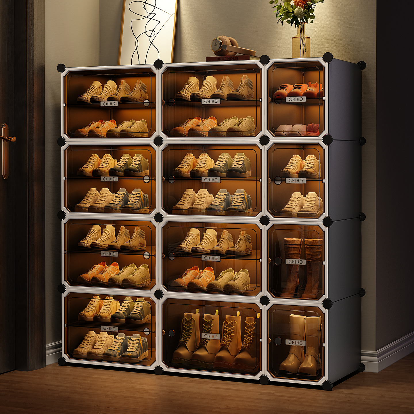 鞋柜家用门口收纳柜一体靠墙新款爆款透明鞋盒入户出租房多层鞋架,住宅家具,鞋架,淘宝优惠券,粉丝福利购,淘宝优惠卷