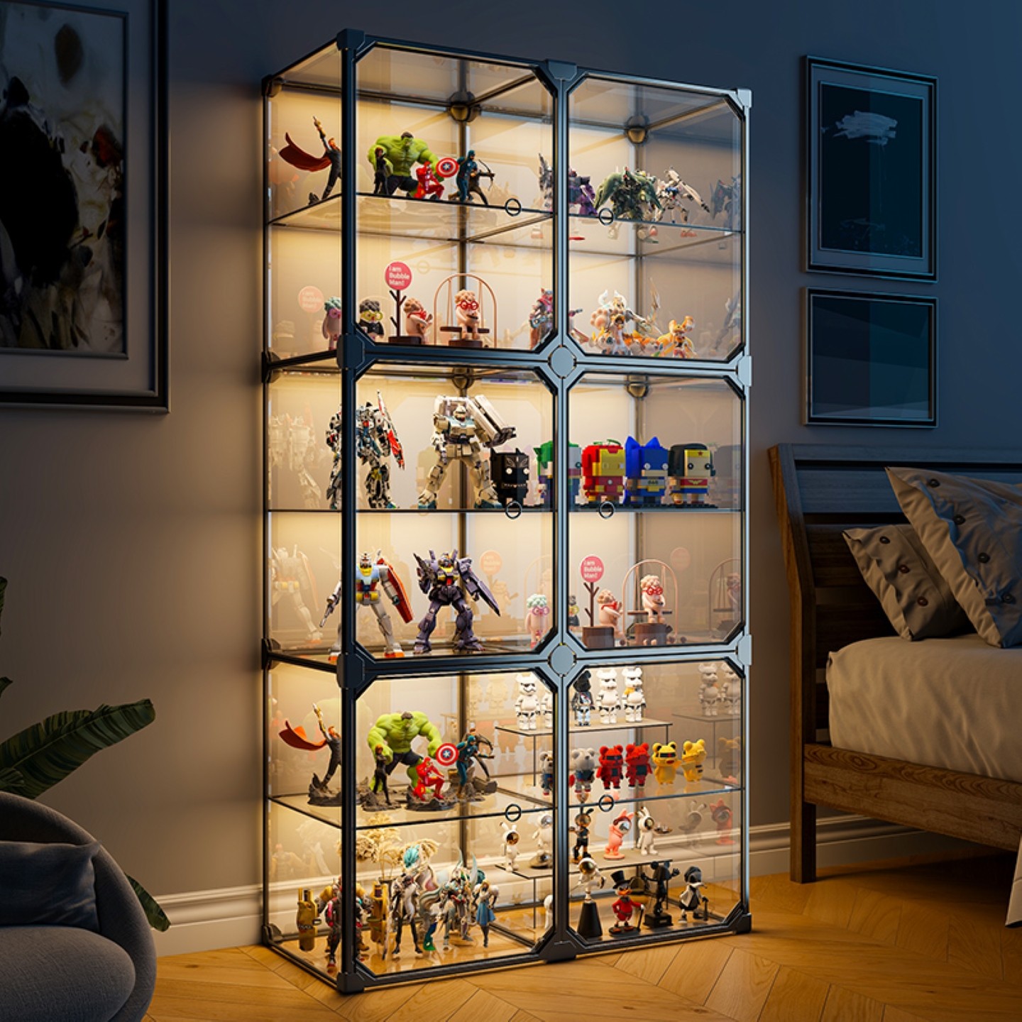 手办展示柜适用乐高玩具收纳盒积木模型盲盒置物透明防尘陈列架子,住宅家具,家用陈列柜,淘宝优惠券,粉丝福利购,淘宝优惠卷