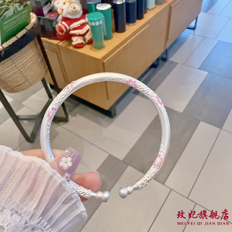 繁花葫芦纯银手镯女个性简约百搭