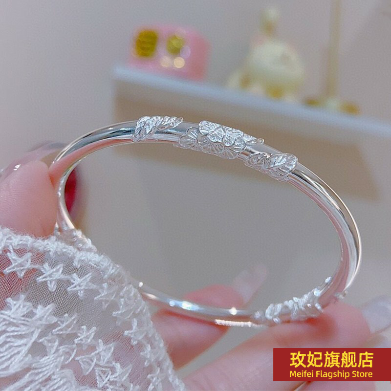 原创设计女银饰正生纯银足银手镯