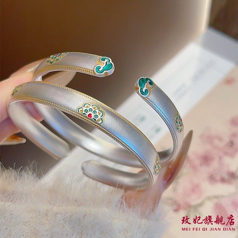 宝相花纯银手镯女时尚轻奢高级感