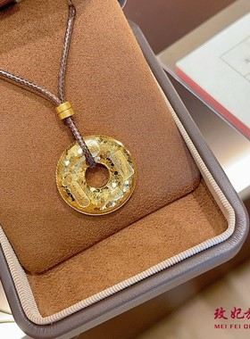 碎冰冰平安扣纯银项链女时尚轻奢