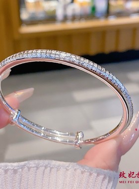 爱心莲花纯银手镯女个性简约百搭