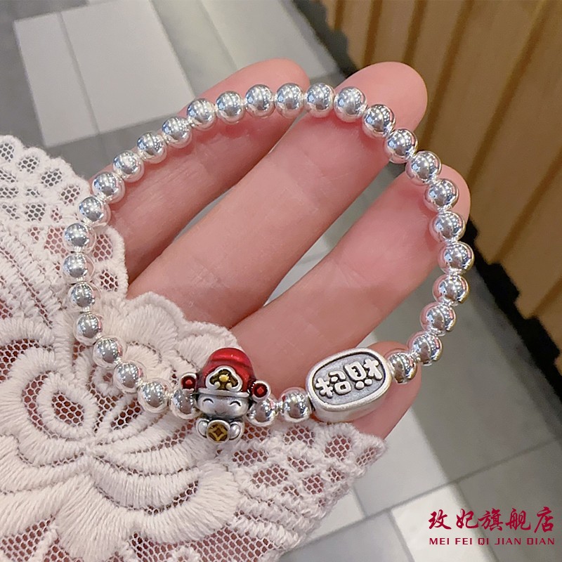 小财神爷招财纯银手链女时尚气质