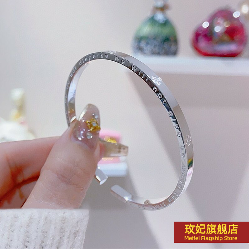 原创设计女银饰正生纯银四叶手镯