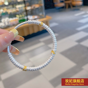 正生纯银纯银盘缠万贯纯银手镯足银9999女新中式 描金卷草纹闭口银