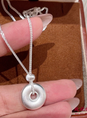 平安扣足银999银项链女简约百搭