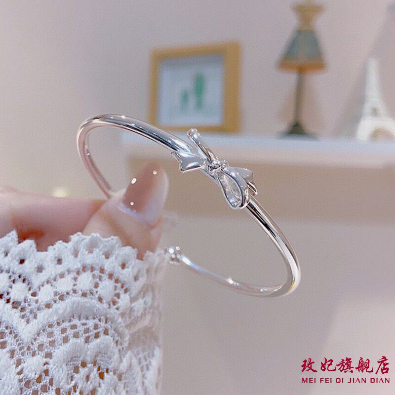 蝴蝶结纯银手镯女时尚气质网红