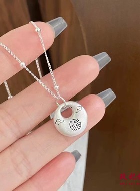 小胖福纯银项链女简约百搭时尚