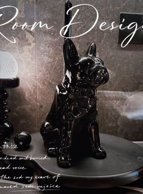 创意陶瓷简约浴室收纳沙皮犬马桶刷套装卫生间用品摆件底座收纳架