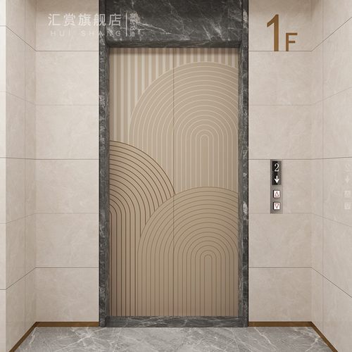 轻奢创意现代简约电梯门贴纸汇赏