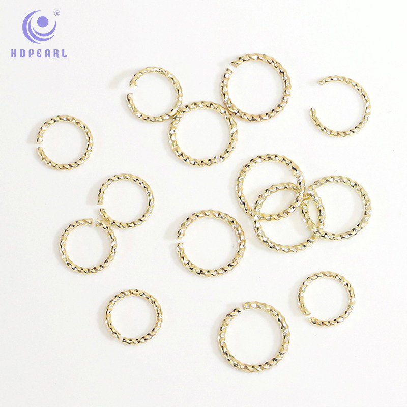 海家合金小配件麻花纹路镀金保色开口圈手工diy饰品串珠配件材料