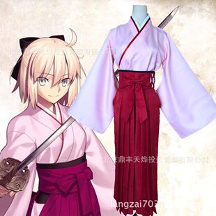 Fate/冲田总司樱saber冲田总司cos服和服cosplay女装