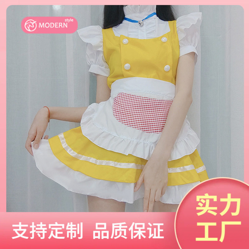 原创日系可爱女仆装金色铃铛女佣服cos动漫装猫咪女装舞台扮演服