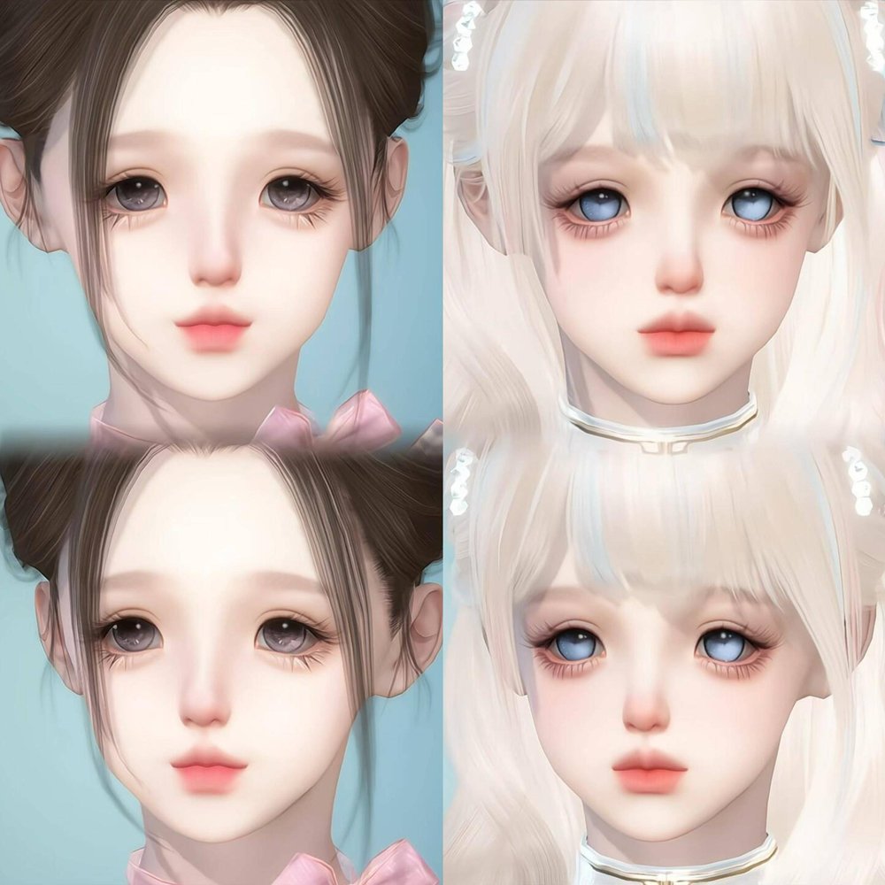 发2 小夏 恋语 少女 可爱 萌妹 逆水寒手游捏脸全职业女通用 原版