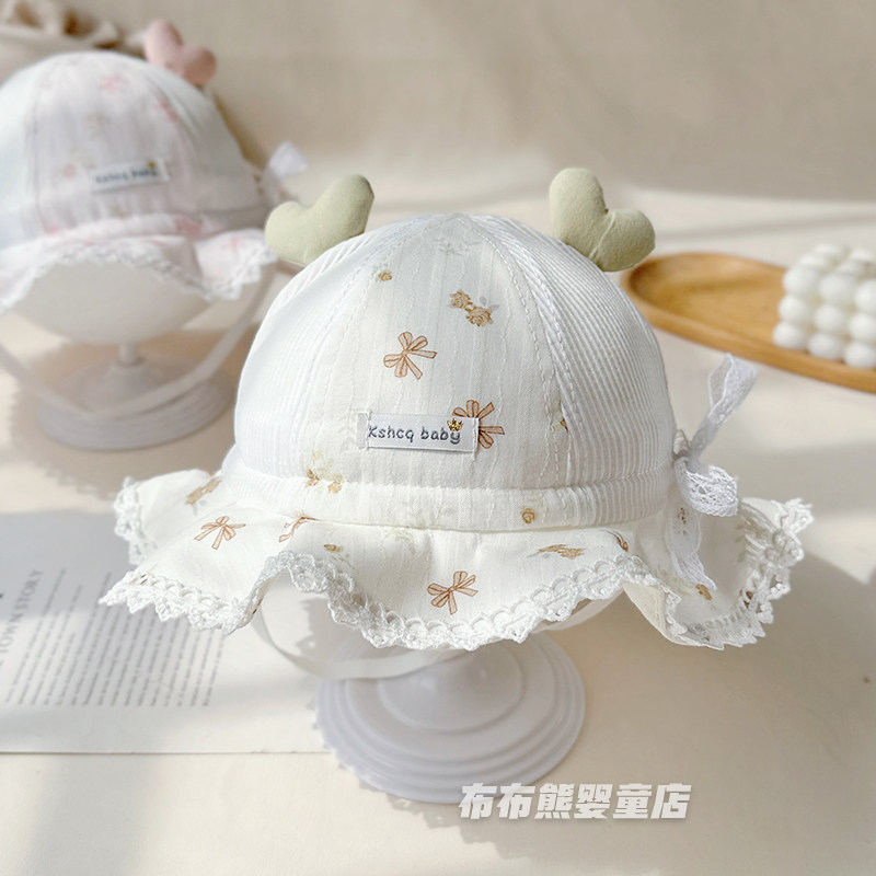 女宝宝帽子夏季薄款大帽檐遮阳防晒帽婴幼儿夏天渔夫帽女童太阳帽