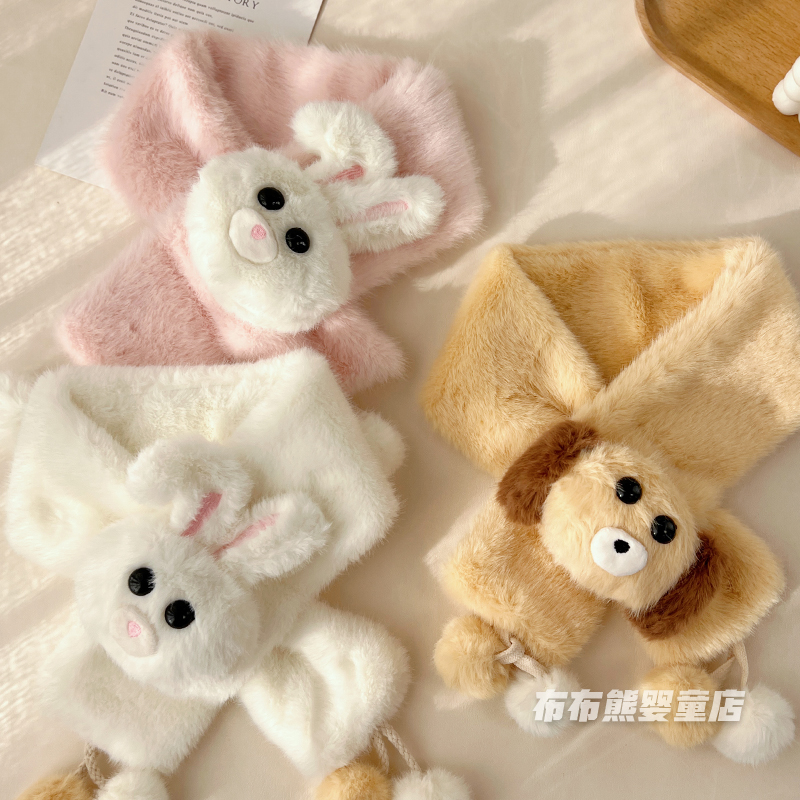 儿童围巾冬季加厚保暖毛绒