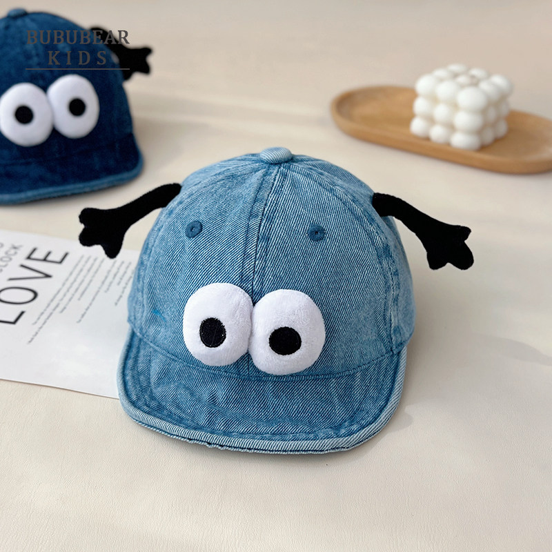 宝宝帽子春秋可爱搞怪鸭舌帽婴儿春夏牛仔遮阳防晒帽男女童棒球帽