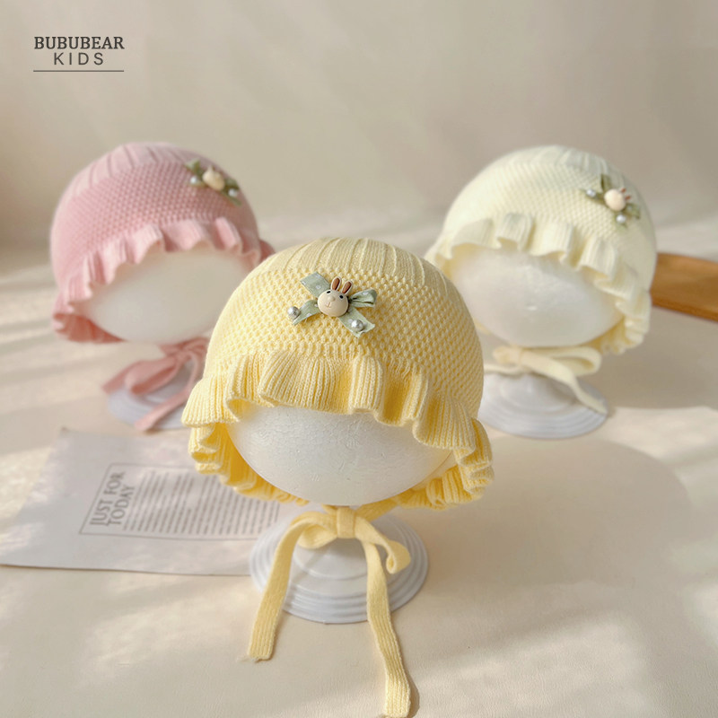 新生婴儿帽子秋冬可爱公主针织帽女宝宝冬季保暖护耳宫廷帽小月龄,童装/婴儿装/亲子装,帽子,淘宝优惠券,粉丝福利购,淘宝优惠卷