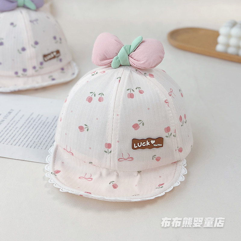 婴儿帽子春夏款公主甜美鸭舌帽女宝宝春季遮阳防晒帽婴幼儿棒球帽