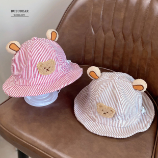 婴儿帽子春秋薄款可爱渔夫帽男女宝宝夏季遮阳防晒帽儿童韩版盆帽