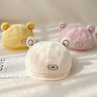婴儿帽子春秋新款可爱超萌前进帽男女宝宝秋季鸭舌帽小月龄贝雷帽