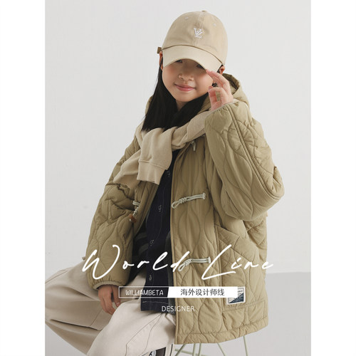 williambeta海外设计师线25冬新款复古夹棉儿童棉服棉袄