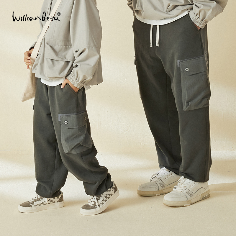 williambeta旗舰店高磅拼接卫裤