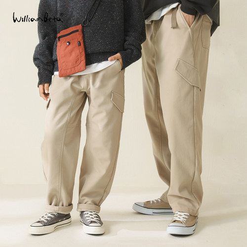 williambeta25冬新款底部暖绒立裆儿童休闲裤长裤亲子